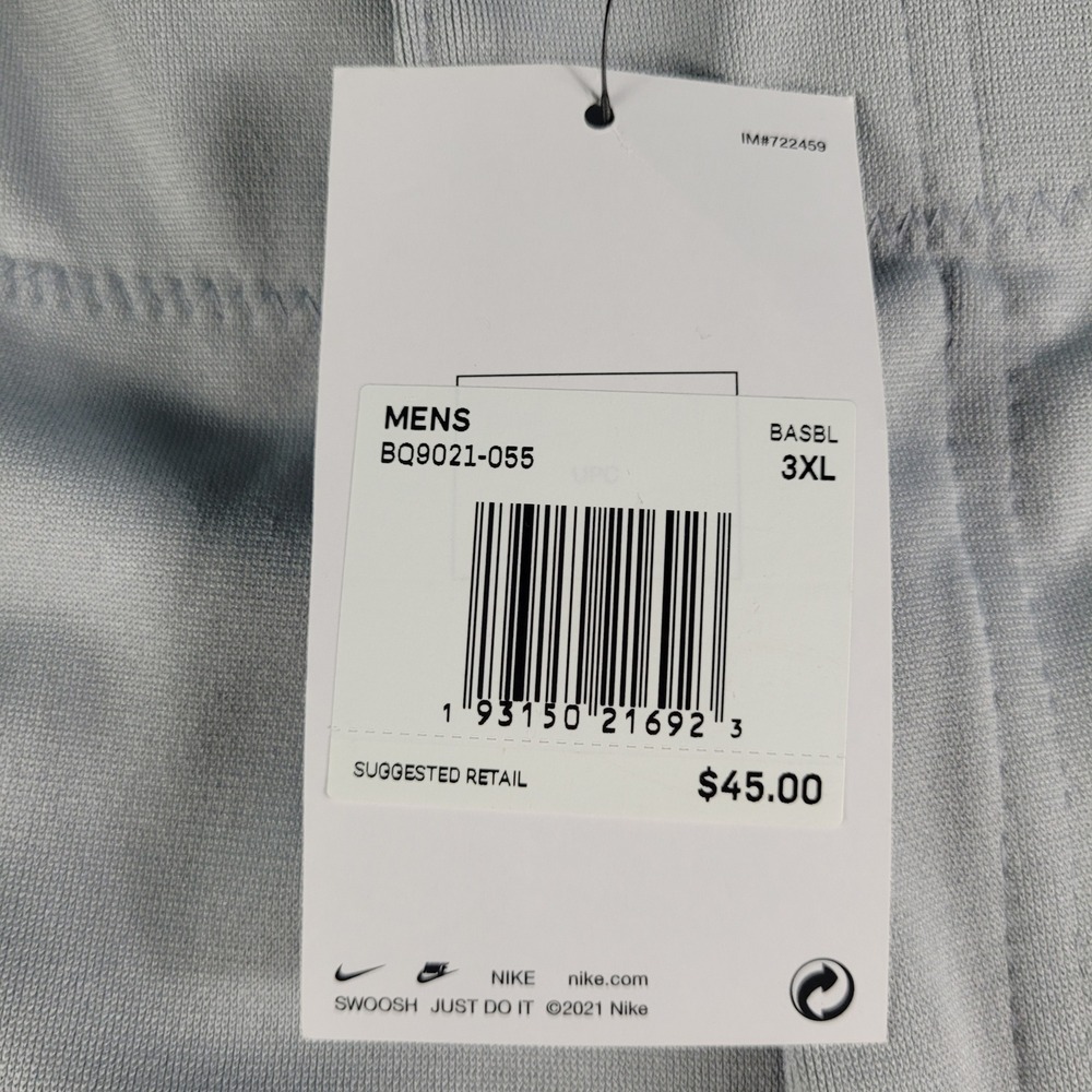 Nike Baseball Pants Mens 3XL Grey NEW BQ9021-055 Blue Side Stripe Knicker Style - Picture 2 of 13